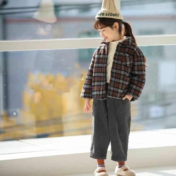 Gray Rib Baggy Pants